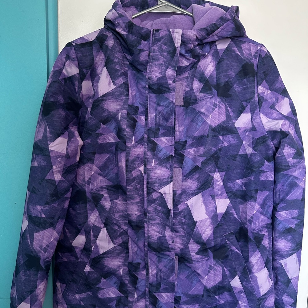 Joe Fresh Purple Patterned Kids Puffer Jacket